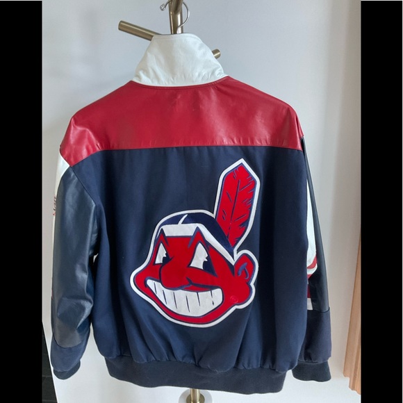 Vintage M Jeff Hamilton Cleveland Indians leather sleeve Jacket Great condition - Picture 2 of 11